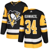Adidas Pittsburgh Penguins #34 Tom Kuhnhackl Black Home Authentic Stitched NHL Jersey