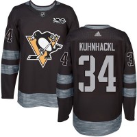 Adidas Pittsburgh Penguins #34 Tom Kuhnhackl Black 1917-2017 100th Anniversary Stitched NHL Jersey