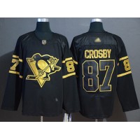 Adidas Pittsburgh Penguins #87 Sidney Crosby Black/Gold Authentic Stitched NHL Jersey
