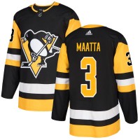 Adidas Pittsburgh Penguins #3 Olli Maatta Black Home Authentic Stitched NHL Jersey