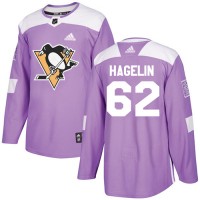 Adidas Pittsburgh Penguins #62 Carl Hagelin Purple Authentic Fights Cancer Stitched NHL Jersey