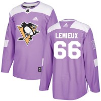 Adidas Pittsburgh Penguins #66 Mario Lemieux Purple Authentic Fights Cancer Stitched NHL Jersey