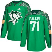 Adidas Pittsburgh Penguins #71 Evgeni Malkin adidas Green St. Patrick's Day Authentic Practice Stitched NHL Jersey