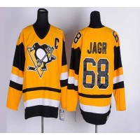 Pittsburgh Penguins #68 Jaromir Jagr Yellow CCM Throwback Stitched NHL Jersey