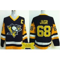 Pittsburgh Penguins #68 Jaromir Jagr Black CCM Throwback Autographed Stitched NHL Jersey