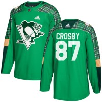 Adidas Pittsburgh Penguins #87 Sidney Crosby adidas Green St. Patrick's Day Authentic Practice Stitched NHL Jersey