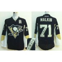 Pittsburgh Penguins #71 Evgeni Malkin Black Autographed Stitched NHL Jersey