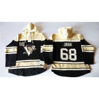 Pittsburgh Penguins #68 Jaromir Jagr Black Sawyer Hooded Sweatshirt Stitched NHL Jersey