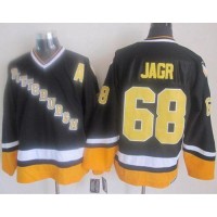 Pittsburgh Penguins #68 Jaromir Jagr Black/Yellow CCM Throwback Stitched NHL Jersey