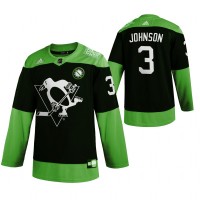 Pittsburgh Pittsburgh Penguins #3 Jack Johnson Men's Adidas Green Hockey Fight nCoV Limited NHL Jersey