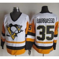 Pittsburgh Penguins #35 Tom Barrasso White/Black CCM Throwback Stitched NHL Jersey