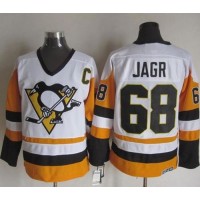 Pittsburgh Penguins #68 Jaromir Jagr White/Black CCM Throwback Stitched NHL Jersey