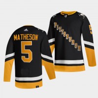 Adidas Pittsburgh Penguins #5 Mike Matheson Men's 2021-22 Alternate Authentic NHL Jersey - Black