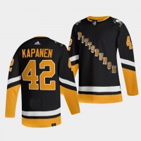 Adidas Pittsburgh Penguins #42 Kasperi Kapanen Men's 2021-22 Alternate Authentic NHL Jersey - Black