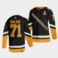 Adidas Pittsburgh Penguins #71 Evgeni Malkin Men's 2021-22 Alternate Authentic NHL Jersey - Black