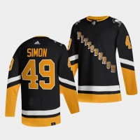 Adidas Pittsburgh Penguins #49 Dominik Simon Men's 2021-22 Alternate Authentic NHL Jersey - Black
