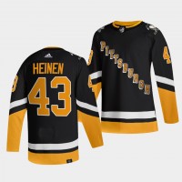 Adidas Pittsburgh Penguins #43 Danton Heinen Men's 2021-22 Alternate Authentic NHL Jersey - Black