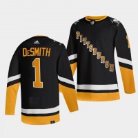 Adidas Pittsburgh Penguins #1 Casey Desmith Men's 2021-22 Alternate Authentic NHL Jersey - Black