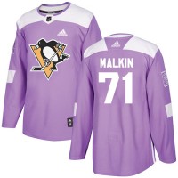 Adidas Pittsburgh Penguins #71 Evgeni Malkin Purple Authentic Fights Cancer Stitched NHL Jersey