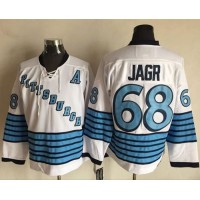 Pittsburgh Penguins #68 Jaromir Jagr White/Light Blue CCM Throwback Stitched NHL Jersey