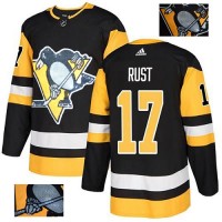 Adidas Pittsburgh Penguins #17 Bryan Rust Black Home Authentic Fashion Gold Stitched NHL Jersey