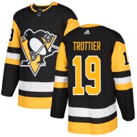 Adidas Pittsburgh Penguins #19 Bryan Trottier Black Home Authentic Stitched NHL Jersey