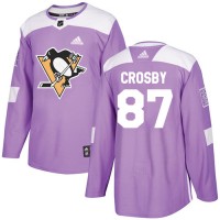 Adidas Pittsburgh Penguins #87 Sidney Crosby Purple Authentic Fights Cancer Stitched NHL Jersey