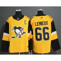 Adidas Pittsburgh Penguins #66 Mario Lemieux Gold Alternate Authentic Stitched NHL Jersey