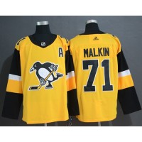 Adidas Pittsburgh Penguins #71 Evgeni Malkin Gold Alternate Authentic Stitched NHL Jersey