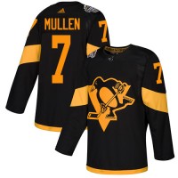 Adidas Pittsburgh Penguins #7 Joe Mullen Black Authentic 2019 Stadium Series Stitched NHL Jersey