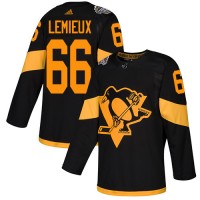 Adidas Pittsburgh Penguins #66 Mario Lemieux Black Authentic 2019 Stadium Series Stitched NHL Jersey