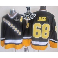Pittsburgh Penguins #68 Jaromir Jagr Black/Yellow CCM Throwback 2017 Stanley Cup Finals Champions Stitched NHL Jersey