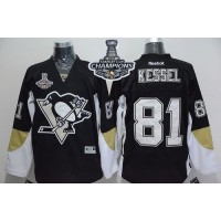 Pittsburgh Penguins #81 Phil Kessel Black Home 2017 Stanley Cup Finals Champions Stitched NHL Jersey
