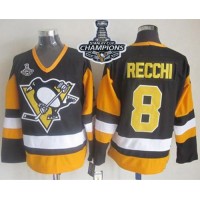 Pittsburgh Penguins #8 Mark Recchi Black CCM Throwback 2017 Stanley Cup Finals Champions Stitched NHL Jersey
