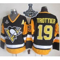 Pittsburgh Penguins #19 Bryan Trottier Black CCM Throwback 2017 Stanley Cup Finals Champions Stitched NHL Jersey