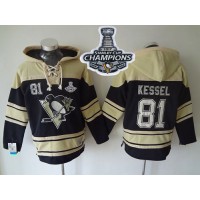 Pittsburgh Penguins #81 Phil Kessel Black Sawyer Hooded Sweatshirt 2017 Stanley Cup Finals Champions Stitched NHL Jersey