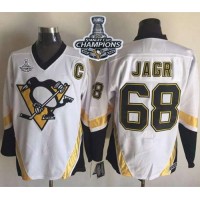 Pittsburgh Penguins #68 Jaromir Jagr White CCM Throwback 2017 Stanley Cup Finals Champions Stitched NHL Jersey