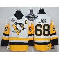 Pittsburgh Penguins #68 Jaromir Jagr White New Away 2017 Stanley Cup Finals Champions Stitched NHL Jersey