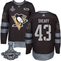 Adidas Pittsburgh Penguins #43 Conor Sheary Black 1917-2017 100th Anniversary Stanley Cup Finals Champions Stitched NHL Jersey