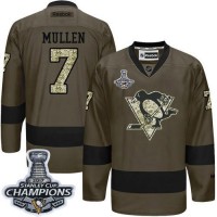 Pittsburgh Penguins #7 Joe Mullen Green Salute to Service 2017 Stanley Cup Finals Champions Stitched NHL Jersey