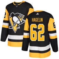 Adidas Pittsburgh Penguins #62 Carl Hagelin Black Home Authentic Stitched NHL Jersey