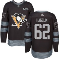 Adidas Pittsburgh Penguins #62 Carl Hagelin Black 1917-2017 100th Anniversary Stitched NHL Jersey