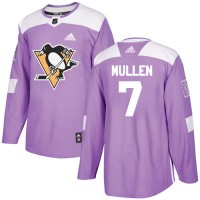 Adidas Pittsburgh Penguins #7 Joe Mullen Purple Authentic Fights Cancer Stitched NHL Jersey