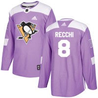 Adidas Pittsburgh Penguins #8 Mark Recchi Purple Authentic Fights Cancer Stitched NHL Jersey