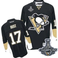 Pittsburgh Penguins #17 Bryan Rust Black Home 2017 Stanley Cup Finals Champions Stitched NHL Jersey