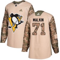 Adidas Pittsburgh Penguins #71 Evgeni Malkin Camo Authentic 2017 Veterans Day Stitched NHL Jersey
