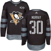Adidas Pittsburgh Penguins #30 Matt Murray Black 1917-2017 100th Anniversary Stitched NHL Jersey