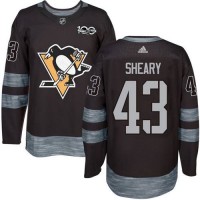 Adidas Pittsburgh Penguins #43 Conor Sheary Black 1917-2017 100th Anniversary Stitched NHL Jersey