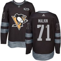 Adidas Pittsburgh Penguins #71 Evgeni Malkin Black 1917-2017 100th Anniversary Stitched NHL Jersey
