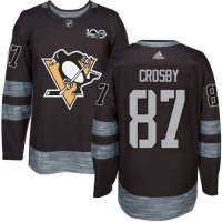 Adidas Pittsburgh Penguins #87 Sidney Crosby Black 1917-2017 100th Anniversary Stitched NHL Jersey